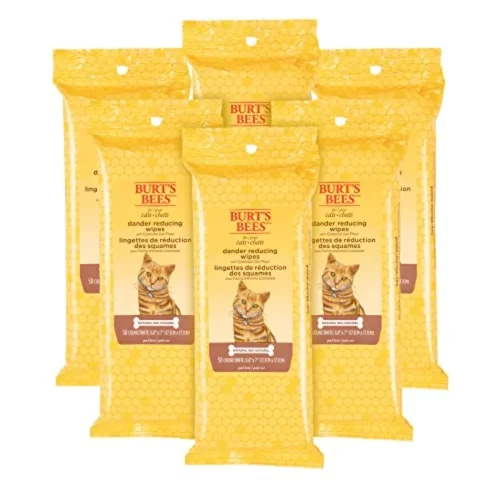 Cat Dander Remover Wipes Unscented Soft Grooming Cloths with Colloidal Oat Flour + Aloe Helps Reduce Flaking Between Baths for