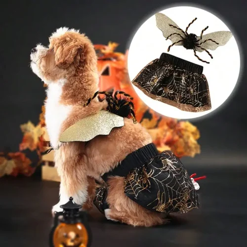 Adjustable Halloween Spider Pet Costume, Funny Cosplay Outfit For Small Medium Dogs, Unique Party Dress Up Accessories
